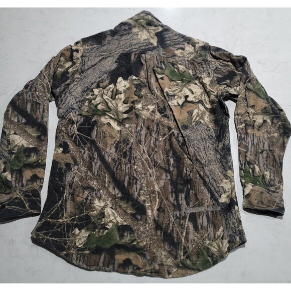 Vintage Ozark Trail Chamois Flannel Shirt Small Mossy Oak Breakup Tree Camo EUC - Picture 3 of 6
